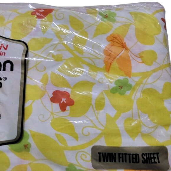 Morgan Jones Twin Fitted Sheet Vtg Floral Multicolor Muslin No Iron New - Picture 13 of 13